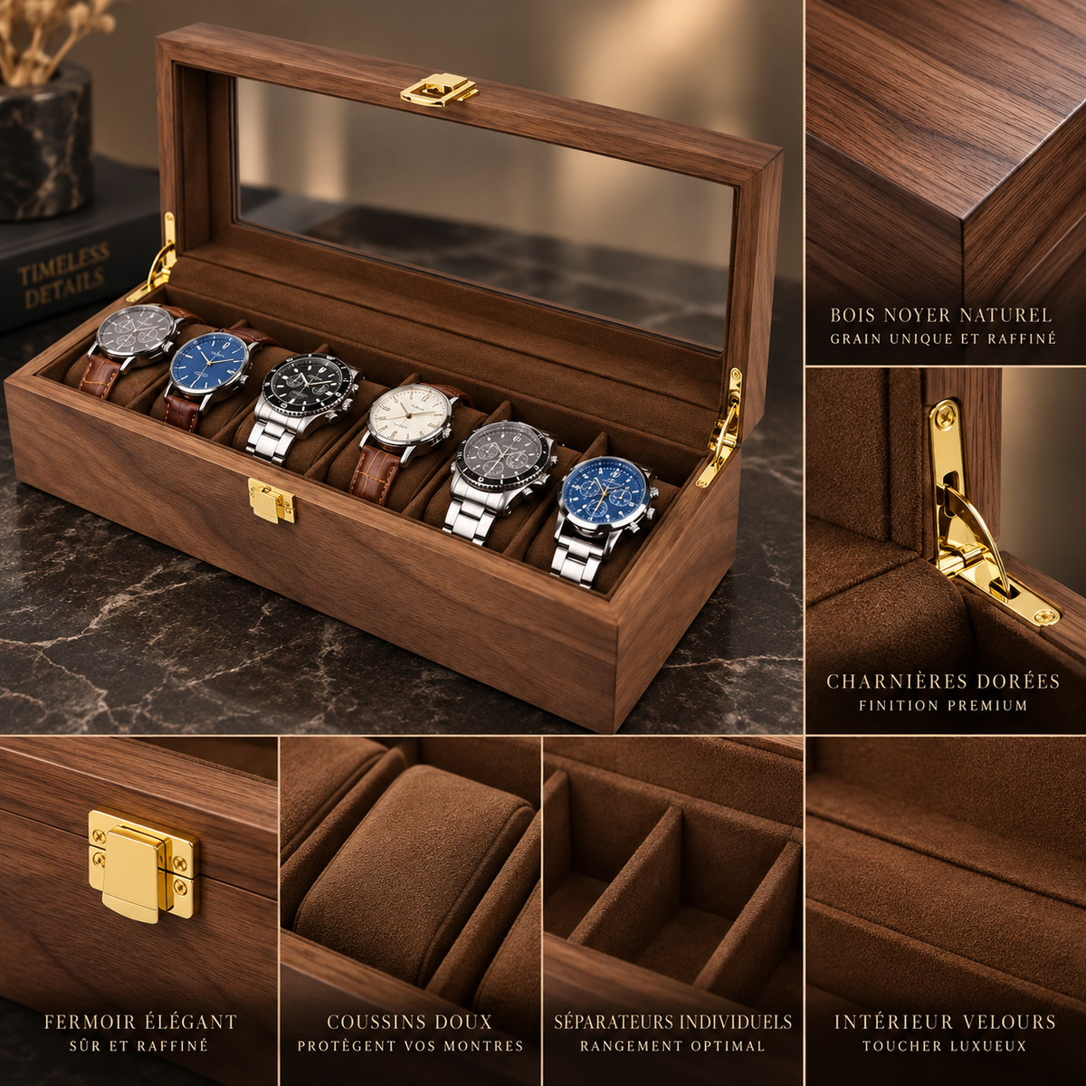 Boîte à Montres en Bois – Écrin Valmont