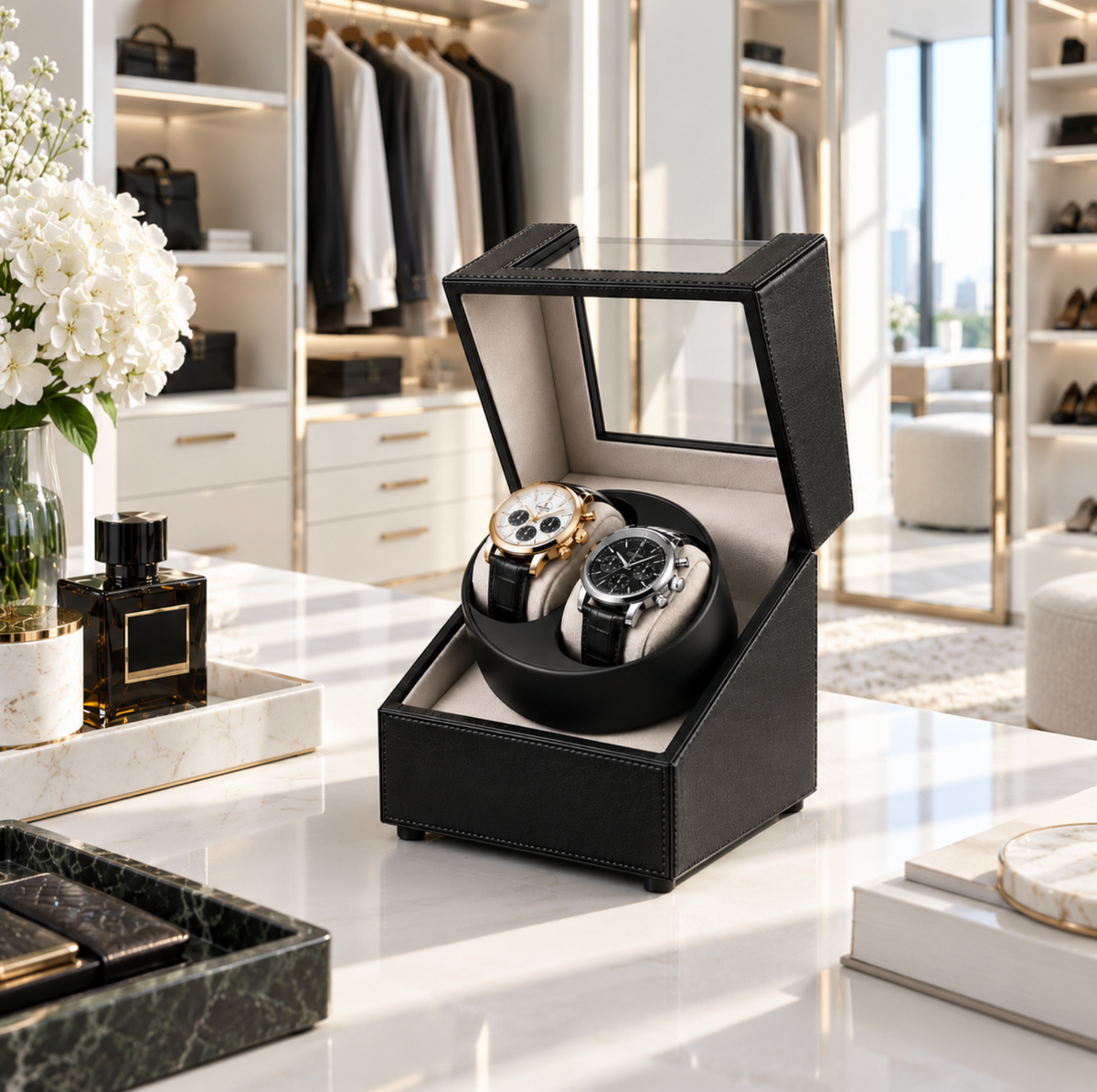 Remontoir automatique 2 montres – Ébène