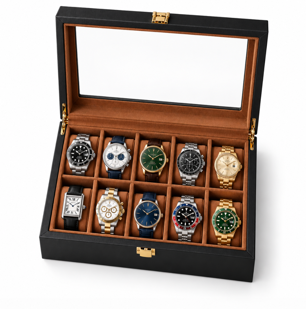 Boîte à Montres en Bois 10 Compartiments – Écrin Kyoto