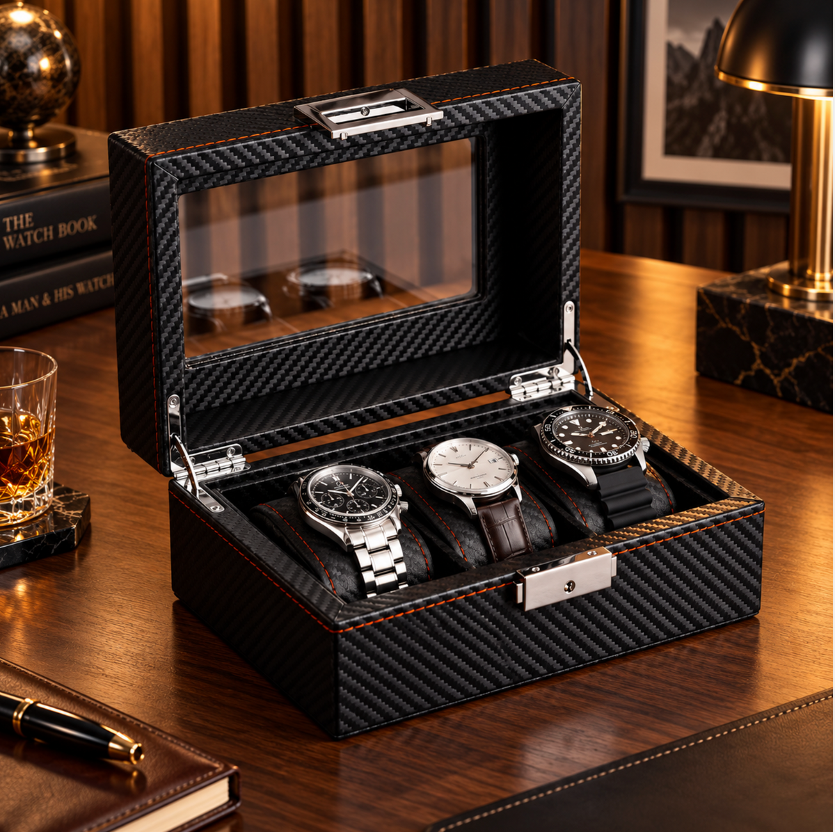 Boîte à Montres Effet Carbone – Monza™