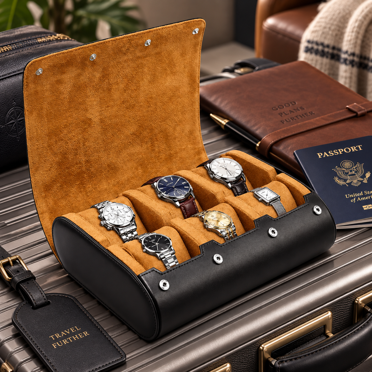 Boîte à Montres 6 Compartiments – Sienne