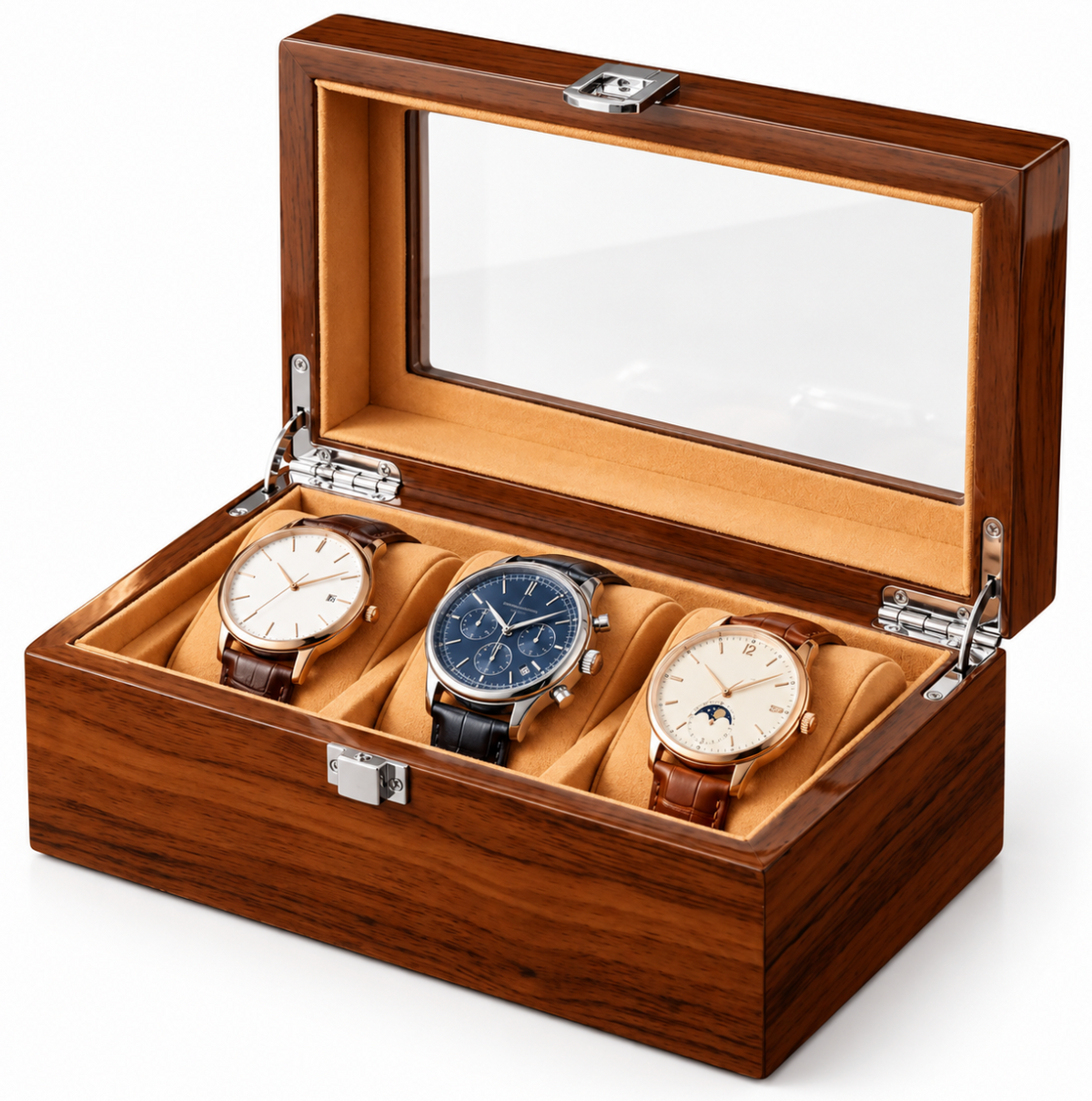 Boîte à Montres en Bois 3 Compartiments – The King