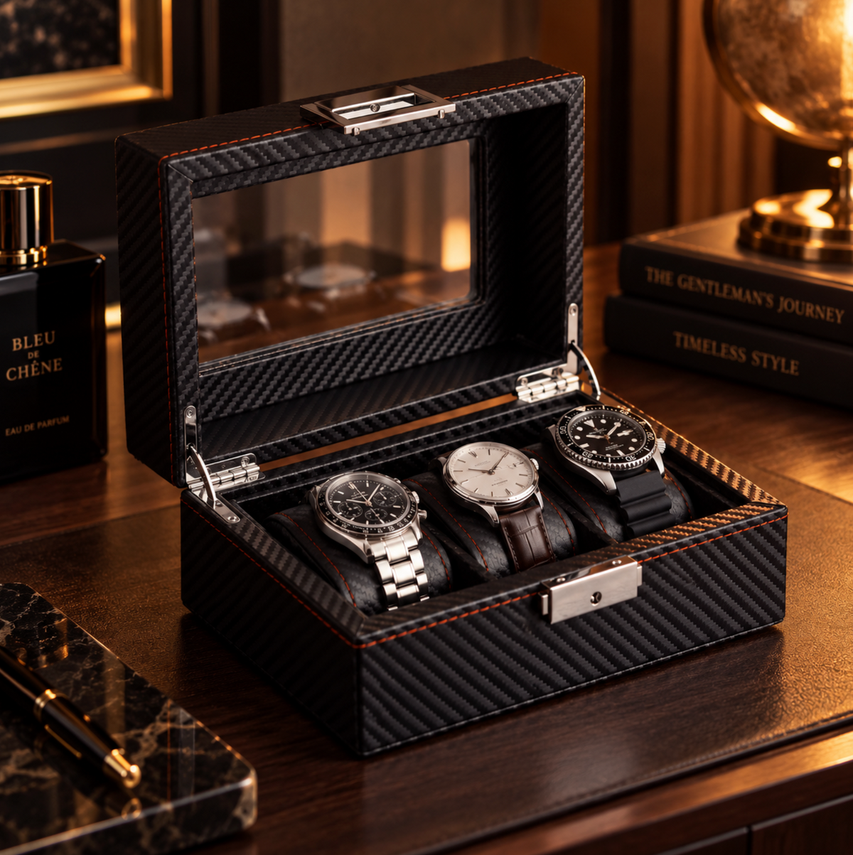 Boîte à Montres Effet Carbone – Monza™