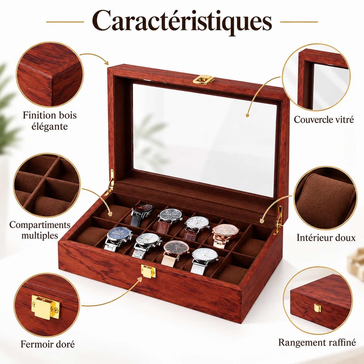 Boîte à Montres 12 Compartiments – Lancaster